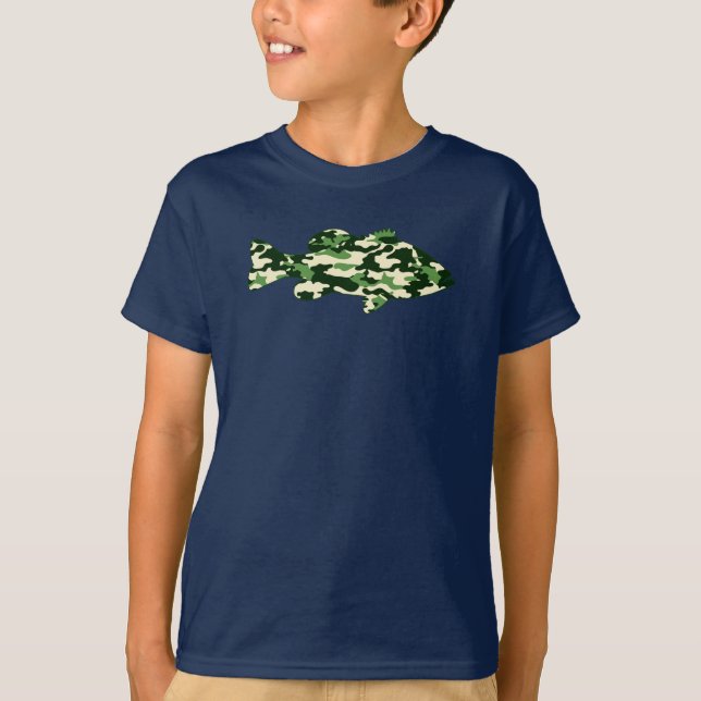 T-shirts Pesca em Bass Verde (Frente)