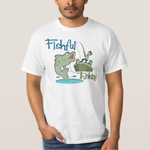 T-shirts Pesca engraçada - pensamento de Fishful