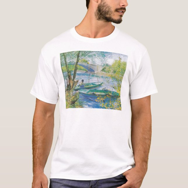 T-shirts Pescadores e barcos de Van Gogh no Pont de Clichy (Frente)