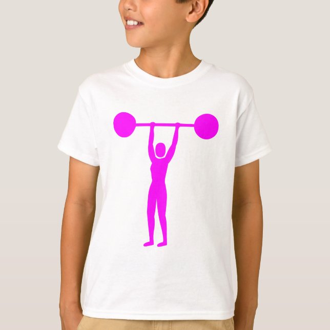 T-shirts Peso Levantando 02 - Magenta (Frente)