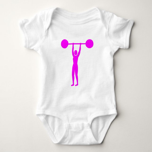 T-shirts Peso Levantando 02 - Magenta (Frente)