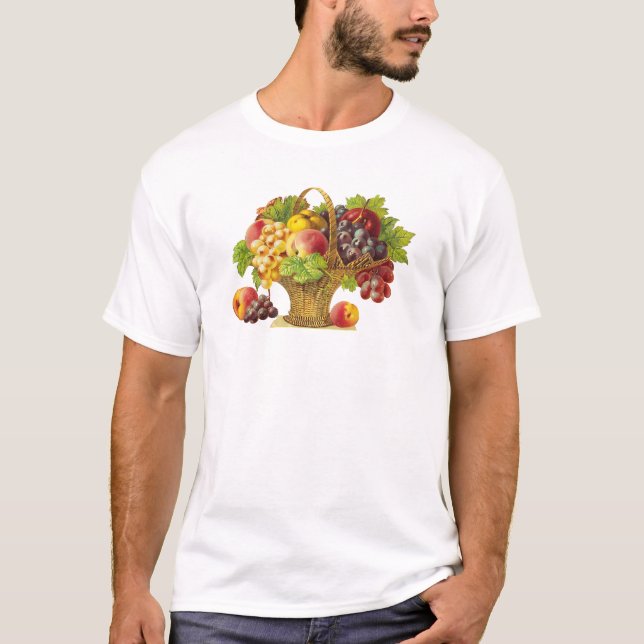 T-shirts Pêssegos e cesta de Frutas - Arte ventimétrica (Frente)