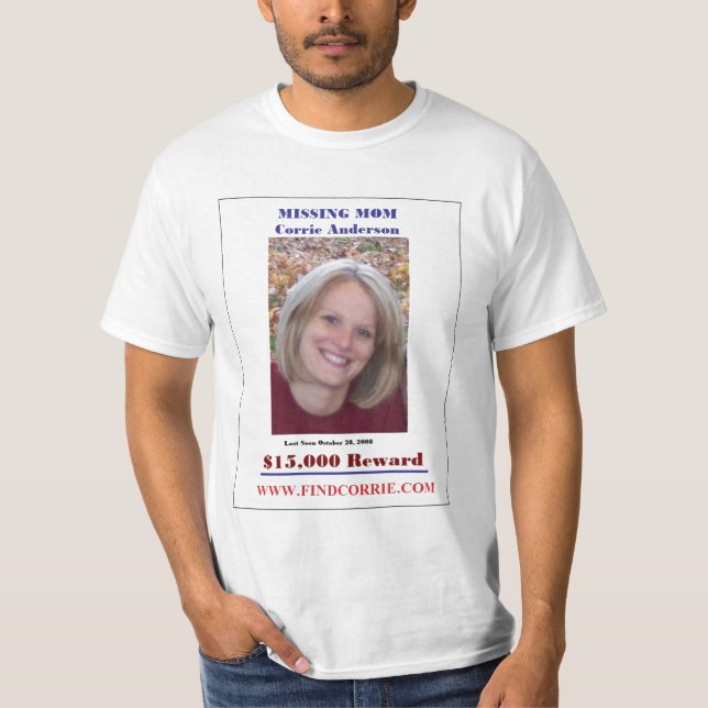 T-shirts Pessoas desaparecidas Corrie Anderson (Frente)