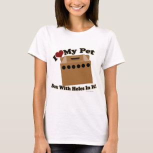T-shirts Pet Box Com Buracos Slogan Engraçado De Cartoon An