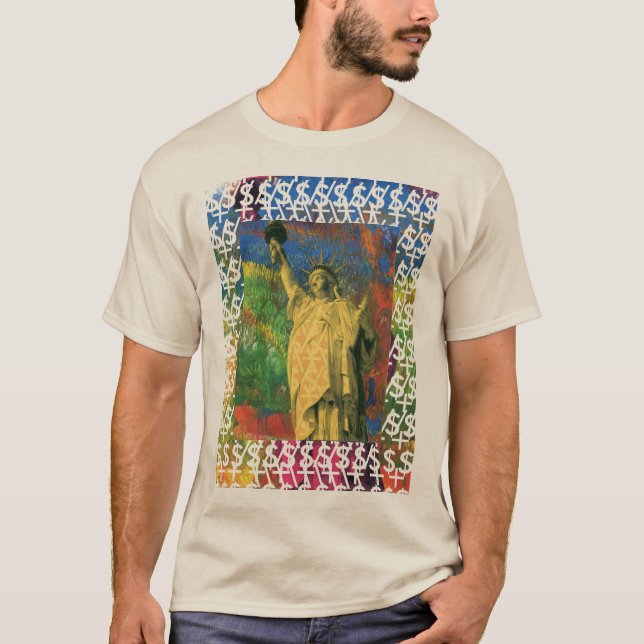 T-shirts Peter Max estilo design Estátua da Liberdade t-shi (Frente)