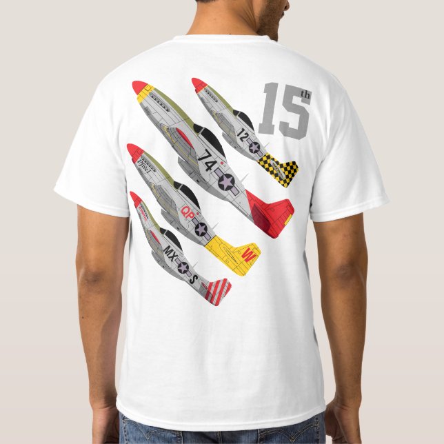 T-shirts Pfive1 P-51 "15a força aérea " (Verso)