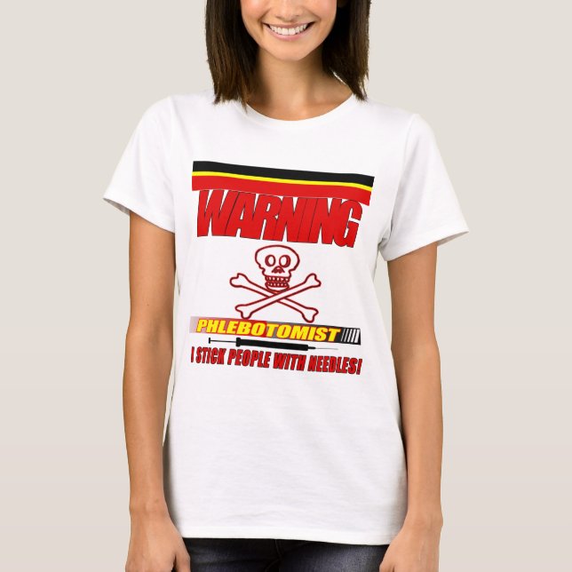 T-SHIRTS PHLEBOTOMISTA DE AVISO - EU COLOCO PESSOAS COM AGU (Frente)