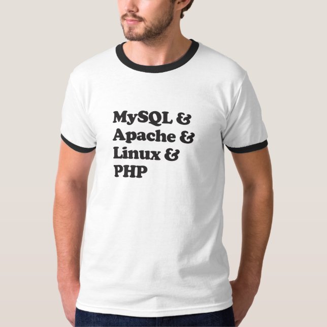 T-shirts PHP de Mysql Apache Linux (Frente)