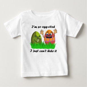 T-shirts Piada bonito dos miúdos de Eggcited dos ovos da