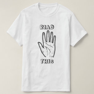 T-shirts Piada de Leitura de Palma Humor Contador de Sorte