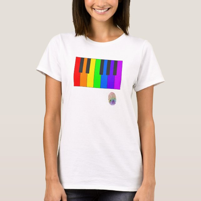 T-shirts Piano do arco-íris (Frente)