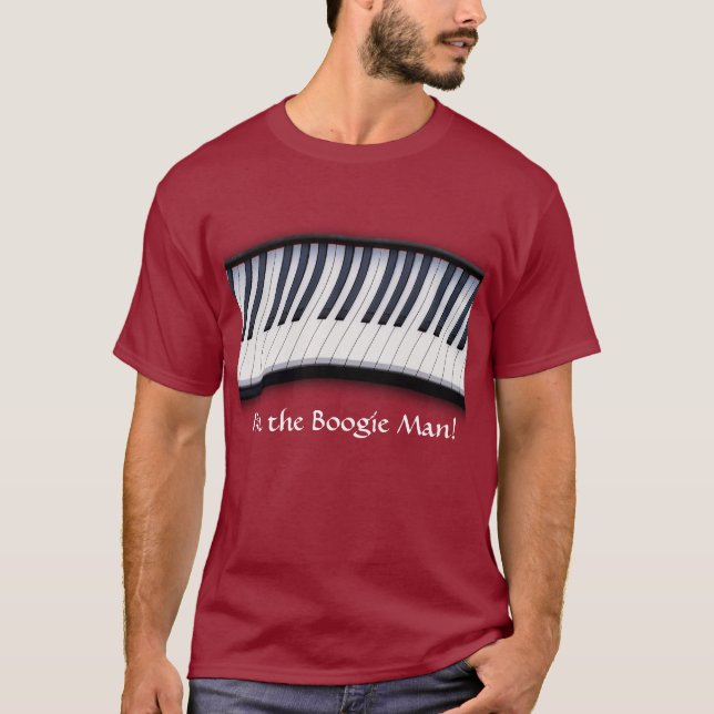 T-shirts PIANO KEYS Boogie Man Diversão Música Lover T-Shir (Frente)