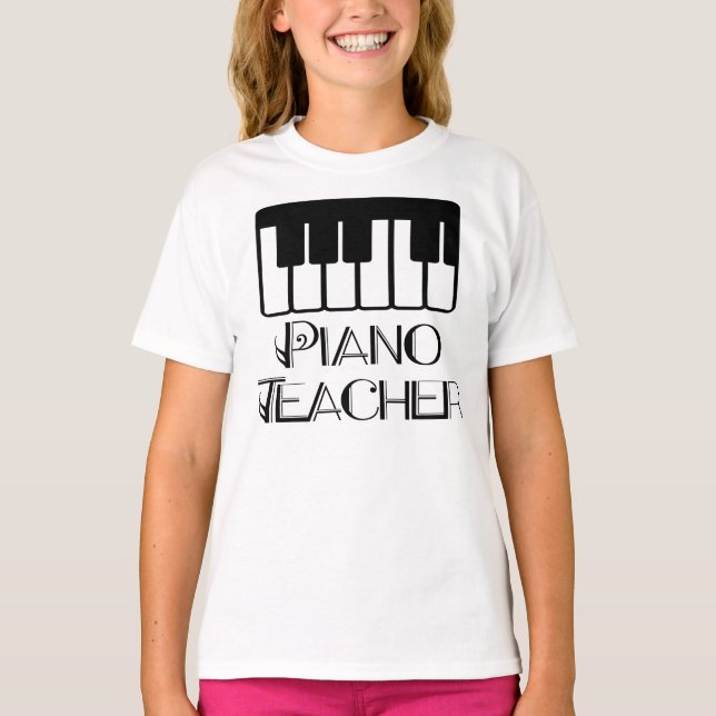 T-shirts Piano Professor Keyboard Music (Frente)