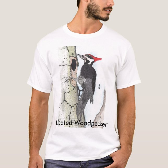 T-shirts Pica-pau de Pileated (Frente)