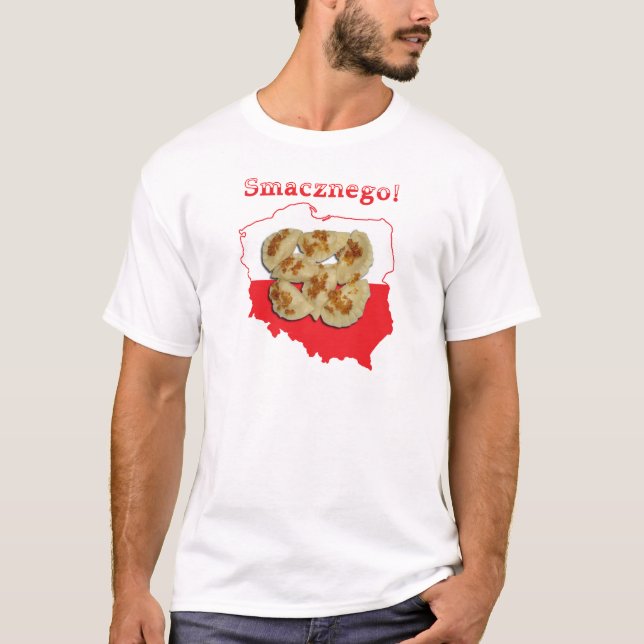 T-shirts Pierogi Smacznego Mapa Polonês (Frente)