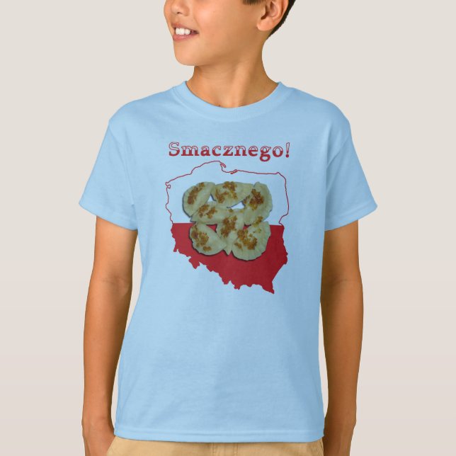T-shirts Pierogi Smacznego Mapa Polonês (Frente)