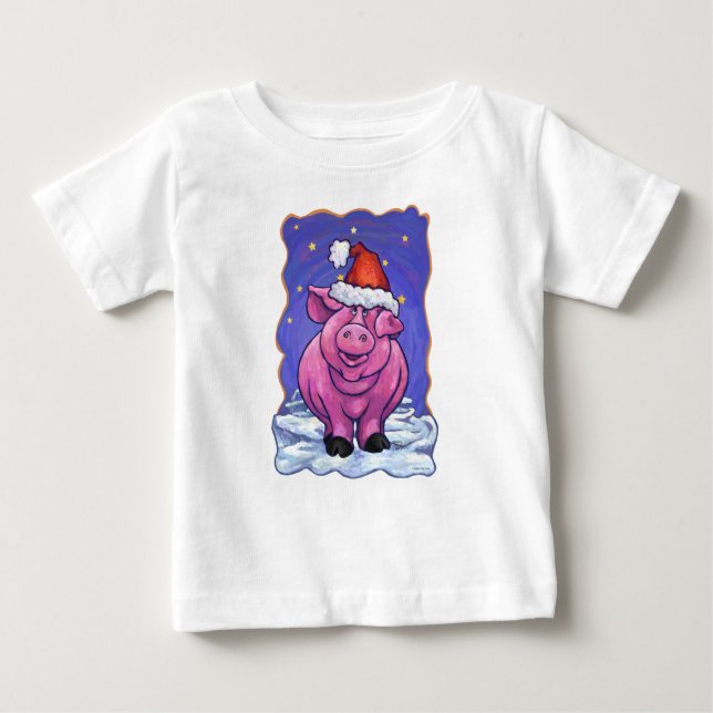 T-shirts Pig Christmas (Frente)