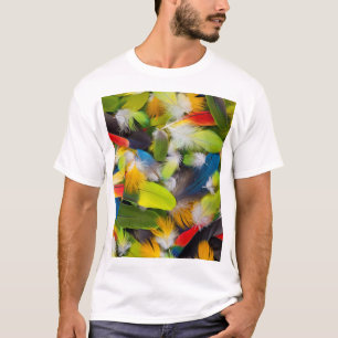 T-shirts Pilha de penas coloridas