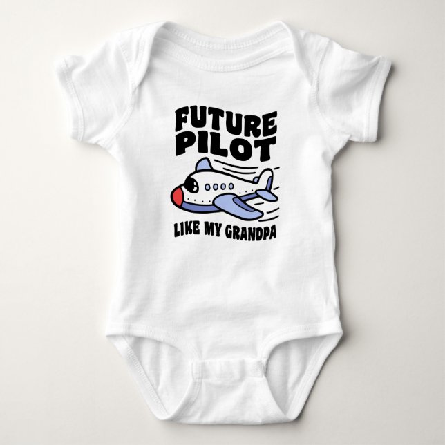T-shirts Piloto Futuro Como Meu Avô (Frente)