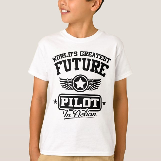 T-shirts Piloto futuro na ação (Frente)
