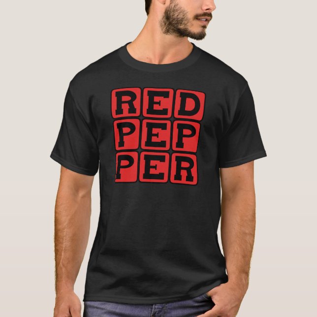 T-shirts Pimenta Vermelha, Legume Picante (Frente)