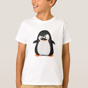 T-shirts Pinguim branco preto bonito e bigode engraçado