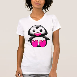 T-shirts Pinguim cor-de-rosa bonito