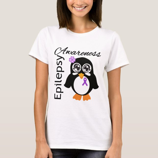 T-shirts Pinguim da consciência da epilepsia (Frente)