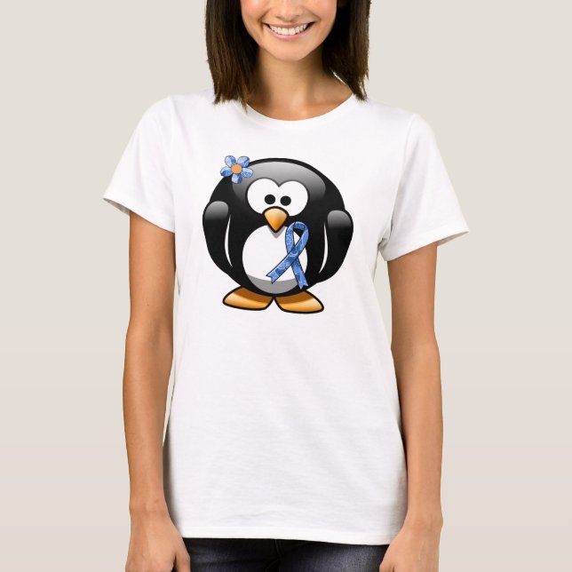 T-shirts Pinguim de Faixa Azul (Frente)