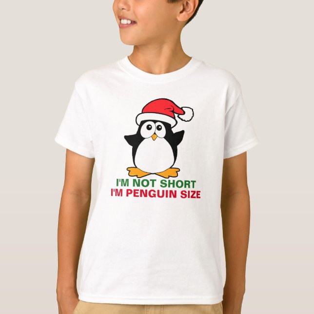 T-shirts Pinguim de Natal Não Sou Curto Sou do Tamanho dos  (Frente)