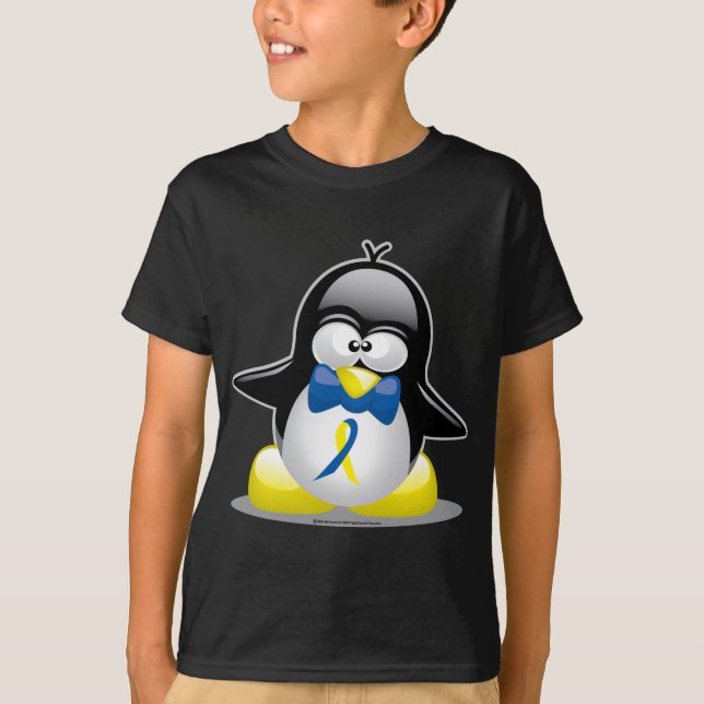 T-shirts Pinguim de Síndrome de Down (Frente)