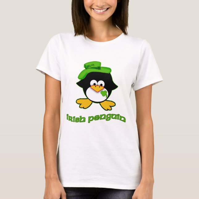 T-shirts Pinguim do irlandês do bebê (Frente)