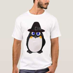 T-shirts Pinguim do peregrino da acção de graças