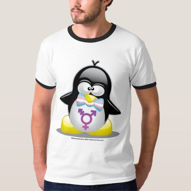 T-shirts Pinguim do Transgender (Frente)