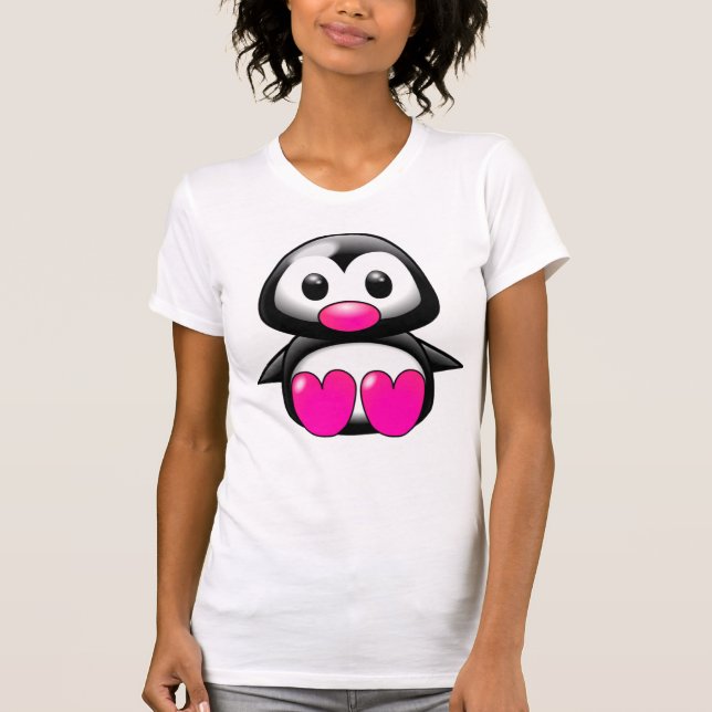 T-shirts Pinguim rosa-branca (Frente)