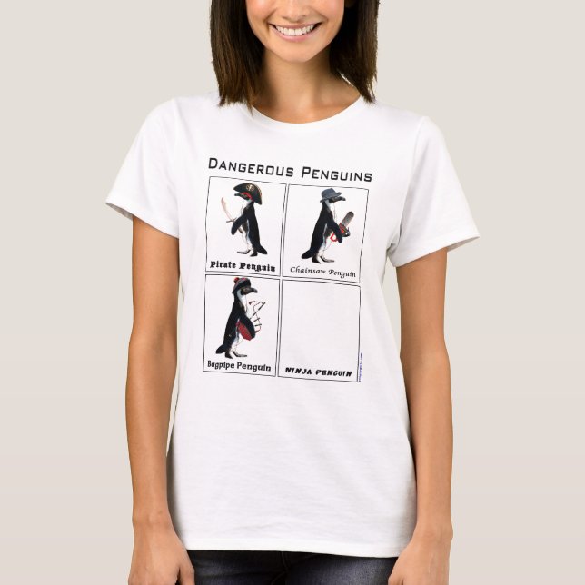 T-shirts pinguins perigosos (Frente)
