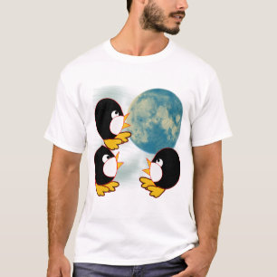 T-shirts Pinguins que urram na lua