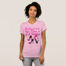 PINK bonito PERSONALIZADO 40 E T SHIRT FABULOUS