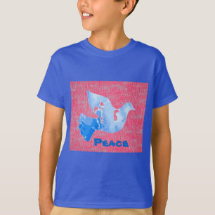 T-shirts Pink Burn Out Padrão Paz Amor Destino Arte