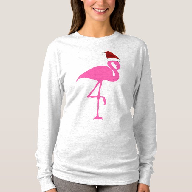 T-Shirts PINK FLAMINGO CHRISTMAS (Frente)