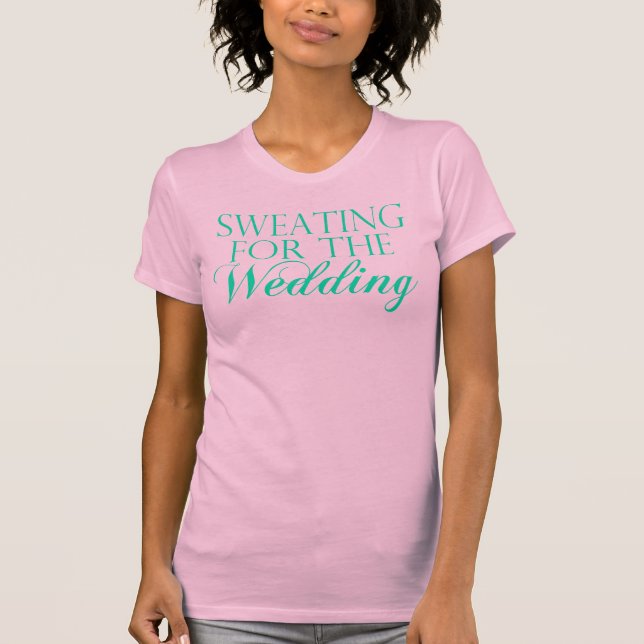 T-shirts Pink & Mint Suando Para O Casamento. Singlet (Frente)