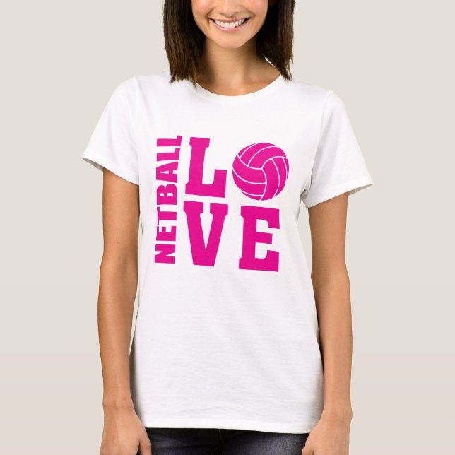 T-shirts Pink Netball Love, Netball (Frente)