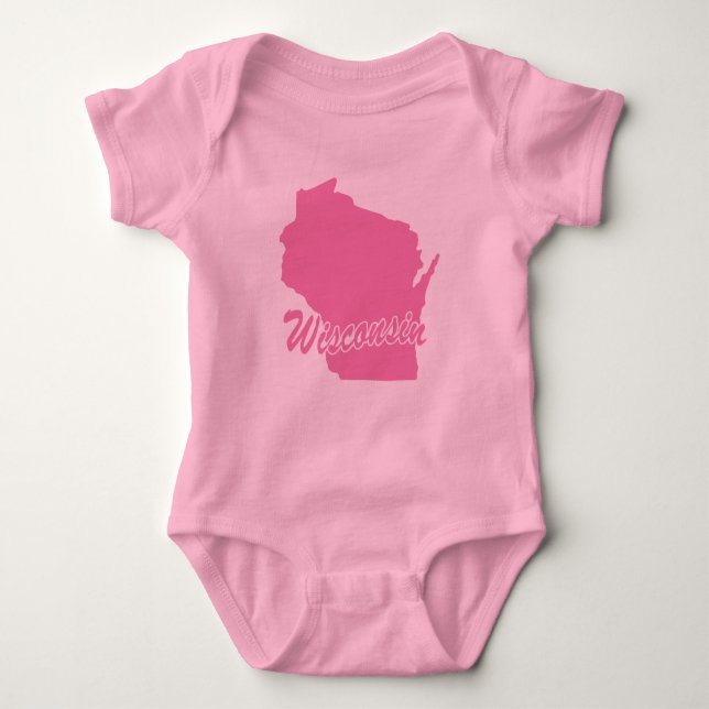 T-shirts Pink State Wisconsin (Frente)