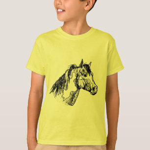 T-shirts Pinte o esboço simples do cavalo