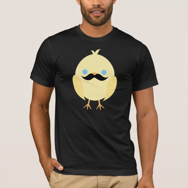 T-shirts Pintinho bonito com Moustache (Frente)