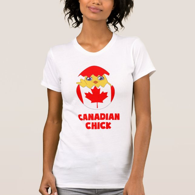 T-shirts Pintinho canadense, uma menina de Canadá (Frente)