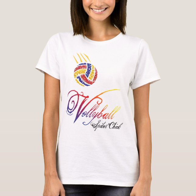 T-shirts Pintinho do Spiker do voleibol (Frente)