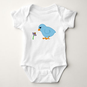 T-shirts Pintinho dos azuis bebés com Coneflower roxo