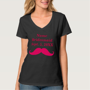T-shirts Pintor de Bridesmaid (bigode cor-de-rosa)