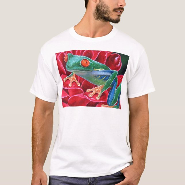 T-shirts Pintura animal da arte do sapo verde - multi (Frente)